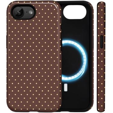 Imagem de Amzfield Capa para iPhone 16e compatível com Magsafe Cute Polka Dot Aesthetic Magnetic Design Women Girls Fall Simple Chic Girly Pretty Dual Layer Hybrid Protection Elegant Case para iPhone 16e