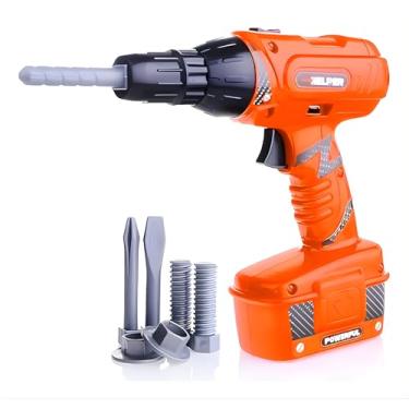 Imagem de Parafusadeira Infantil Brinquedo Ferramenta DK Toys Para Crianças Com Sons E Luzes Educativo Criatividade Manual