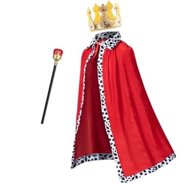 Imagem de Dagmar Fantasia de príncipe para meninos, fantasia de rei, roupa de príncipe para crianças, festa de aniversário, Halloween, cosplay, Vermelho, Tamanho Único