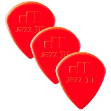 Imagem de Kit c/ 3 palhetas nylon jazz dunlop iii vermelha 47r3n 1827