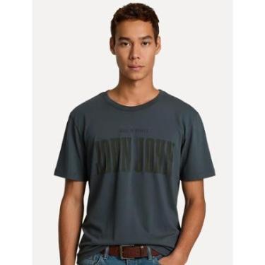 Imagem de Camiseta John John Masculina Regular Fit Old West Grafit Cinza Escuro-Masculino