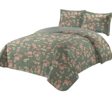 Imagem de Kit Cobre Leito Colcha Queen Boutik Dupla Face - Estampa 51 - 100% Poliéster