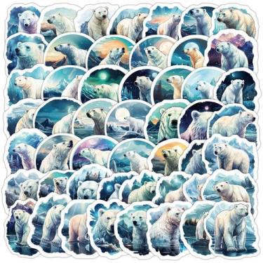 Imagem de Pacote de adesivos Polar Bear Theme, 50 unidades de vinil Arctic Anima