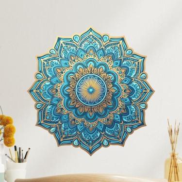 Imagem de Adesivos de parede Mandala Blue Bohemian Pattern PVC 39x40cm - yiweisa