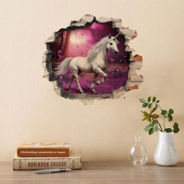 Imagem de Adesivo de parede Aquarela Unicorn Magical Fantasy 55x50cm - yiweisai