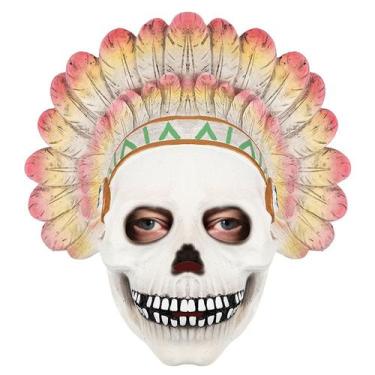 Imagem de Máscara de caveira Indian Chief Resin, fantasia de Halloween, cosplay 
