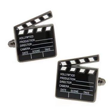 Imagem de Cuff Links Hollywood Clapboard for Men, diretor de cinema negro - yiwe
