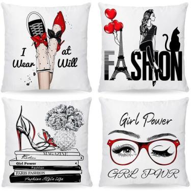 Imagem de Conjunto de fronhas Fashionable Girl Power x4 45x45cm Peach Skin - yiw