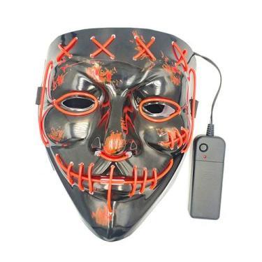 Imagem de Máscara Cosplay LED Full Face Black Plastic 18x20cm - yiweisai