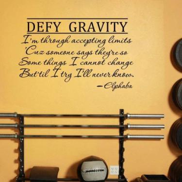Imagem de Adesivos de parede Defy Gravity Inspirational Elphaba Quote PVC - yiwe