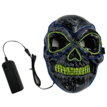 Imagem de Máscara LED Luminous Scary Skeleton Full Face Cover Halloween - yiweis
