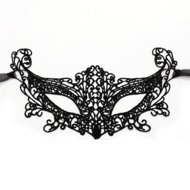 Imagem de Máscara de cosplay, festa de Halloween, capa de meio rosto, renda sexy