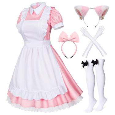 Imagem de Disfraz de Criada Lolita Wannsee Cosplay Rosado Talla L