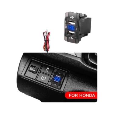 Imagem de Carregador Rápido De Carro Dual Port 4.2A Com Voltímetro LED Para Hond