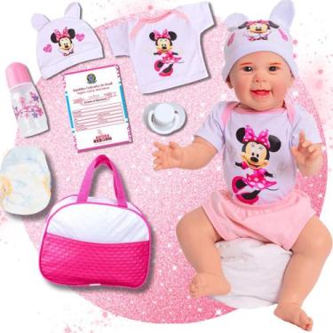 Imagem de Bebê Reborn Boneca Realista Em Silicone Kit Bolsa Maternidade Pode Dar