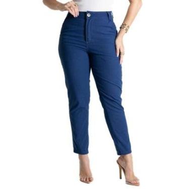 Imagem de Calça Linho Sawary Mom - 281413 - azul 46-Feminino