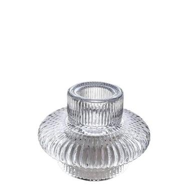 Imagem de Castiçal suporte para vela de vidro sodo cálcico transparente 6cm - Ca