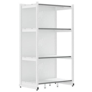 Imagem de Rack Fit Parede 1 Inicial 2,02X0,90X0,60 4 Bandejas Amapá, Branco Perf