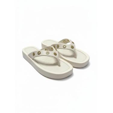 Imagem de Chinelo Feminino Strass Confortável Rasteira Anatômica Solado Alto Ant