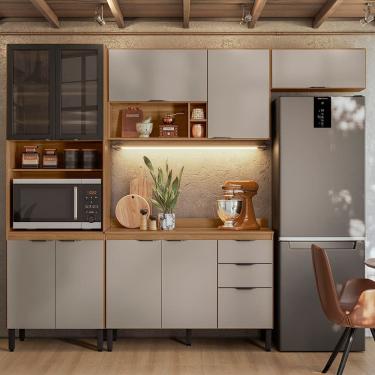 Imagem de Cozinha Completa Firenze 10 Portas 2 Gavetas MDF 260cm Amêndoa Nude Prime Texturizado c...