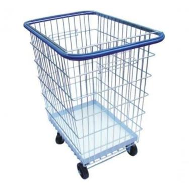 Imagem de Carrinho para Condomínio 300L (G3) com Bandeja Capacidade 300L em Aço Carbono Galvanizado Prata Higipack