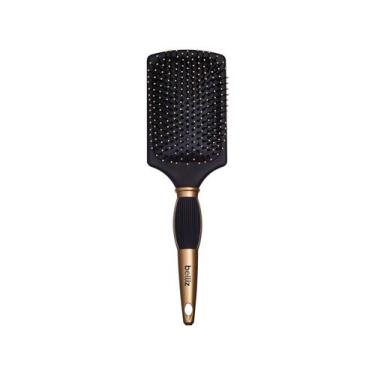 Imagem de Escova de Cabelo Belliz - Black & Gold Racket, Preto e Dourado