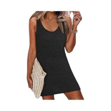 Imagem de Vestido Feminino De Malha Com Decote Em V, Cor Sólida, Com Fenda Later
