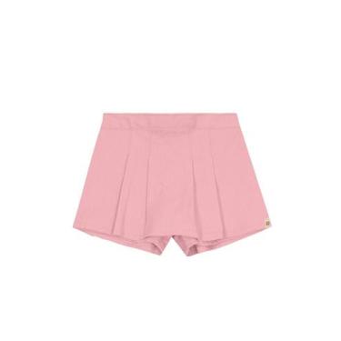 Imagem de Shorts saia infantil menina em sarja Brandili, 4, Rosa