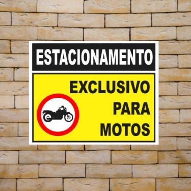 Imagem de Placa Aviso Estacionamento Exclusivo Motos Chapa Plástica - Costa Comu