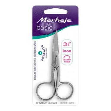 Imagem de Tesoura Anatômica Para Unhas Merheje Basic Curva 3,5/8 - Merheje