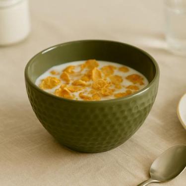 Imagem de Bowl Cerâmica Decorativa Botânica Verde Escuro 15cm Mesa - Wellmix