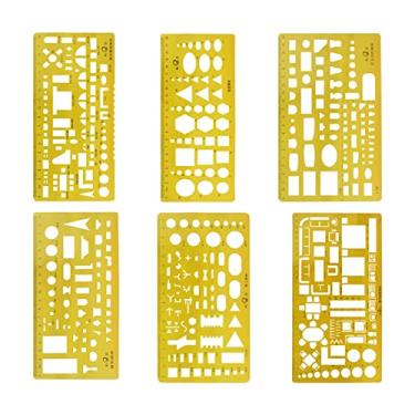 Imagem de menolana Modelos Conjunto de Estêncil Ferramentas de Desenho Régua de Projeto Arquitetônico, 6 peças