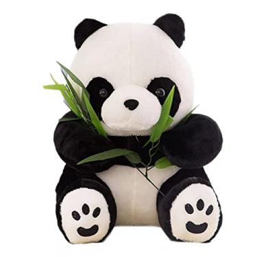Imagem de suhang Panda Engraçado 16 Cm Com Folhas de Bambu Brinquedos de Pelúcia Presente de Aniversário Bichos