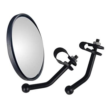 Imagem de Kokiya Espelhos de ponto cego ajustáveis/Retrovisor de campo de visão ampla Espelho convexo lateral redondo/Adequado para ônibus escolar de caminhão, Clipe Grande