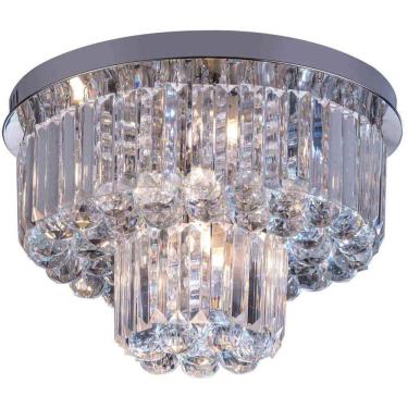 Imagem de Plafon Sobrepor Redondo Cristal Legítimo Cake 40cm G9 Startec Design Moderno Quarto/Sala