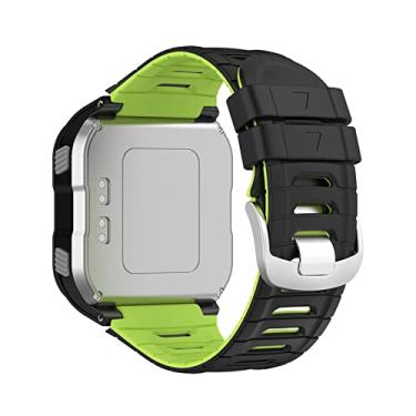 Imagem de GANYUU Pulseira de relógio de silicone para Garmin Forerunner 920XT Pulseira de substituição de pulseira de treinamento esportivo acessórios de pulseira (cor: preto verde)