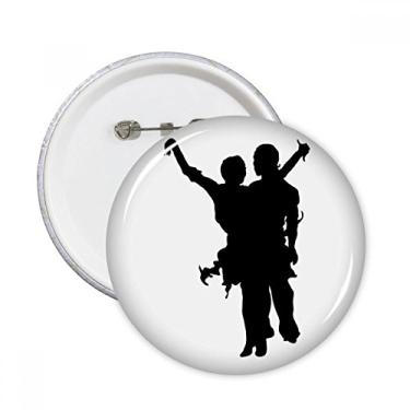 Imagem de Broche redondo para decoração de dueto dançarina de apresentação, broches redondos, emblema, acessórios, 5 peças