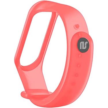 Imagem de Nandos-Store - Pulseira NSmart compatíveis com MI BAND 1/ MI BAND 2 / MI BAND 3 / MI BAND 4 / MI BAND 5 / MI BAND 6 / MI BAND 7 / MI BAND 8 (MI BAND 5, Vermelha transparente)