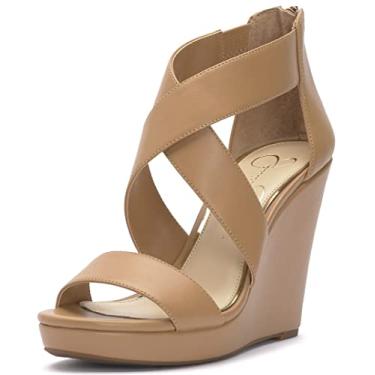 Imagem de Jessica Simpson Sandália feminina Jinxxi Wedge, Ambra, 40