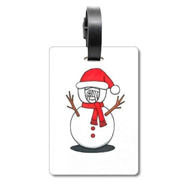 Imagem de Christmas Snowman Horus Scarf Galho Mala Etiqueta Cartão de Bagagem Scutcheon Etiqueta
