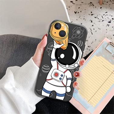 Imagem de Space Star Astronaut Cute Case For iPhone 11 13 12 Pro Max XR X XS Max 8 7 6 6S Plus silicone macio Black Phone Cover Capa,S00003,For iPhone 11 Pro