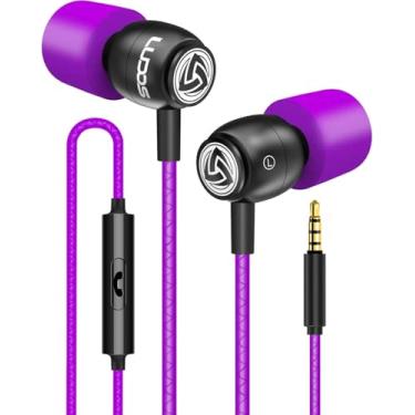 Imagem de LUDOS Fones de ouvido intra-auriculares Clamor com fio, 5 anos de garantia, fones de ouvido com microfone, fones de ouvido com isolamento de ruído, espuma de memória para iPhone, Samsung, estudantes