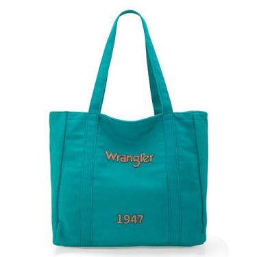 Imagem de Montana West x Bolsa jeans Wrangler para mulheres, bolsas de ombro e bolsas jeans, Turquesa, Medium