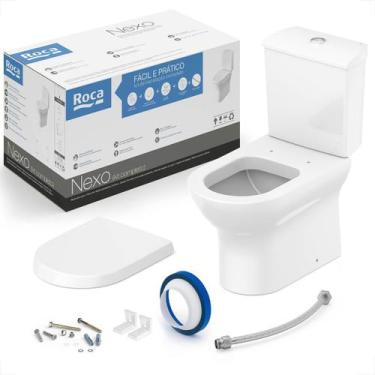 Imagem de Bacia sanitaria roca nexo com caixa acoplada branca + kit instalacao +