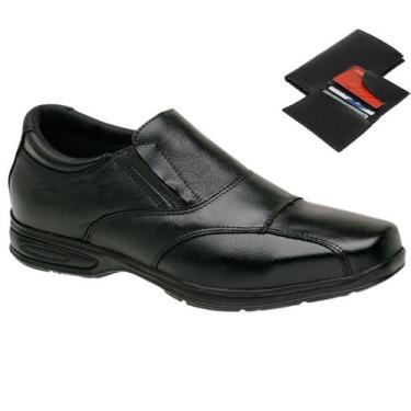 Imagem de Sapatos Masculinos Social de Couro Leve Macio Solado Costurado + Carte