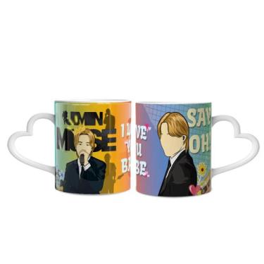 Imagem de Caneca BTS Jimin Muse Smeraldo - Lorraine Canecas, Branca Coração