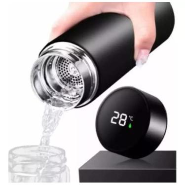 Imagem de Garrafinha Térmica Inox Squeeze Água Gelada Display Preto - Xdx