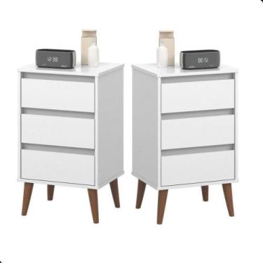 Imagem de Kit 2 Movel Multitarefa Apoio Mesa Mesinha Para Cabeceira Casal Soltei