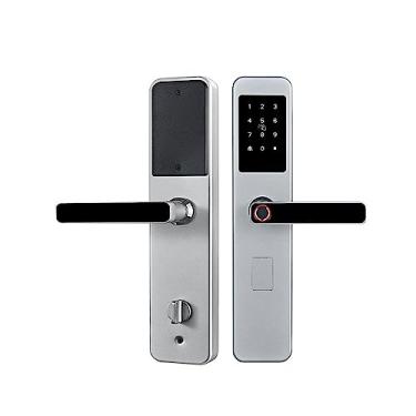 Imagem de Fechadura de porta leitor de cartão NFC sem fio casa inteligente apartamento segurança digital senha digital com BluetoothKeyless (cor: 22-240 (60-68), tamanho: prateado) (22 240 (60)
