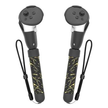 Imagem de Tyasoleil VR Handle Attachment for Meta Quest 3, Extension Controller Accesories Compatible with Oculus, Gorilla Tag Long Arms Grips, for Beat Saber More Better Experience (Black Gold)